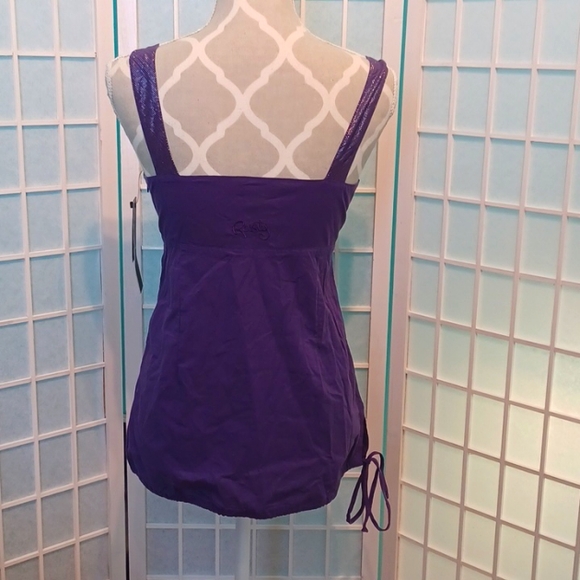 NEW! Rusty Brand Detailed tank top purple with silver (5307) - Picture 3 of 7